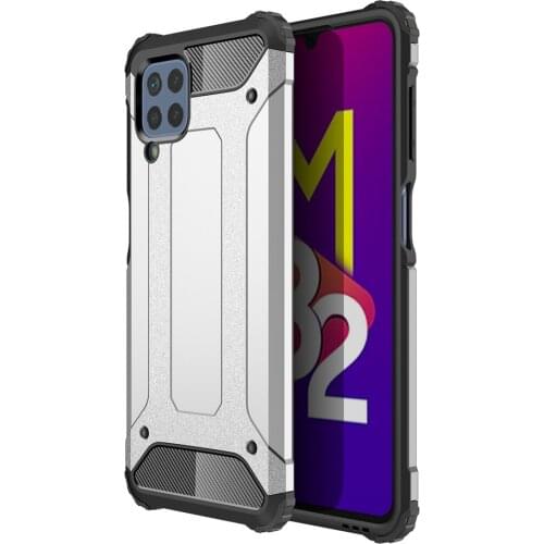 KEYSION Shockproof Armor Phone Case for Samsung M32 M02S M62 M51 M31S PC+ Silicone Back Cover for Galaxy A22 A82 A03S F62 F52 5G