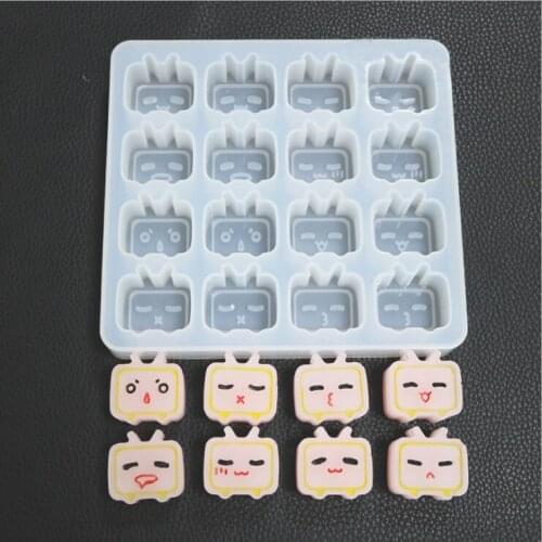 DIY Crystal Drop TV Silica Gel Mold Mirror Frosted Handmade Resin Mold Pendant Environmentally Friendly Silica Gel Mold