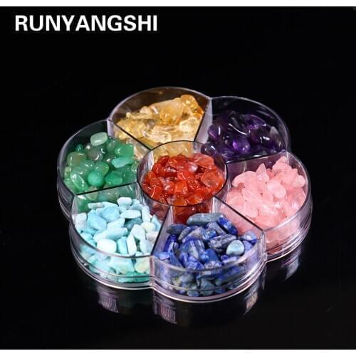 Natural crystal gravel energy gemstone 7 Chakra mineral Amethyst Rose quartz Irregular Shape collection teaching specimen