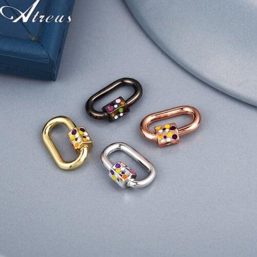 DIY Rainbow Charms Carabiner Fastener Decorative Spring Lobster Screw Locket Clasps Hook Accessories For Pendant Jewelry Making