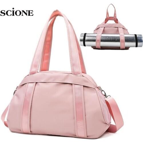 Dry Wet Fitness Bag Yoga Mat Gym Bags Nylon Training Shoulder Bag Travel Swim Women Gym Handbag Crossbody Yoga Mat Bag XA242A