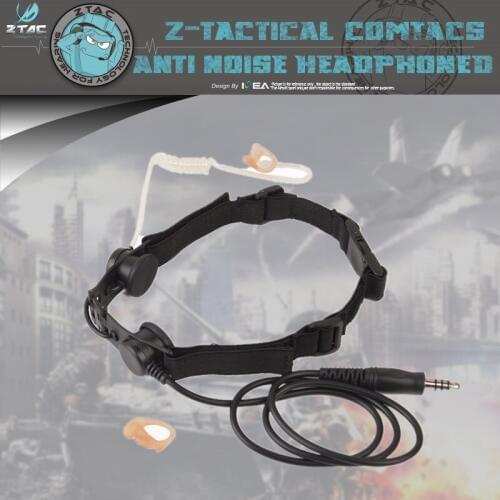 Z-tac Z Tactical Microphone Headset Ptt Z033 Hroat Mic With Adjustable Harness And Neck Strap Single Earphone For Hunting
