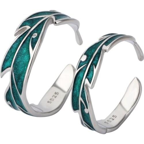 Uloveido original design 925 sterling silver couple ring, a pair of rain falling banana fashion personality open ring SALRG118