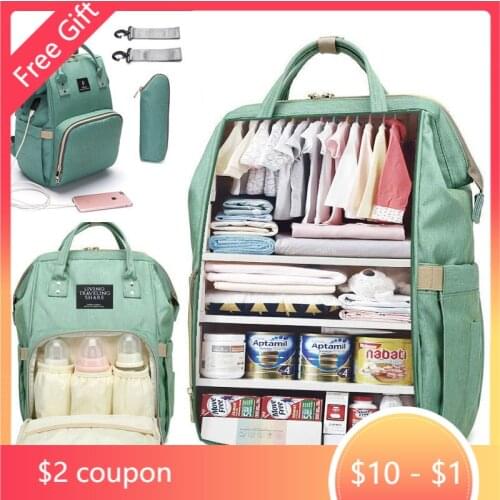 Large Capacity Diaper Bag Backpack Waterproof Maternity Bag Baby Diaper Bags With USB Interface Mummy Travel Bag For Stroller