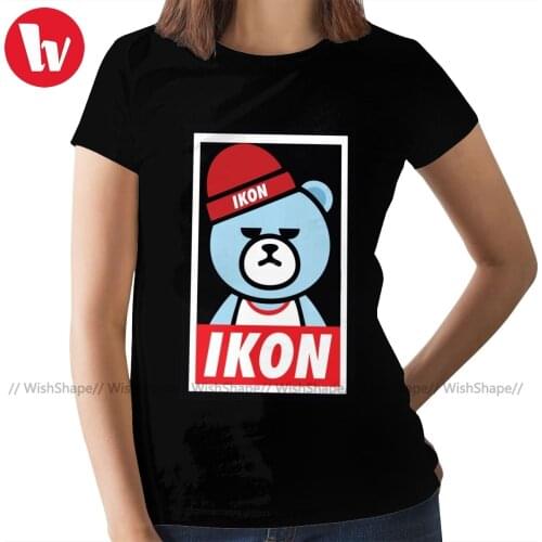 Ikon Bobby T-Shirt IKON YG Bear T Shirt 100 Cotton Short-Sleeve Women tshirt Street Wear Ladies Tee Shirt