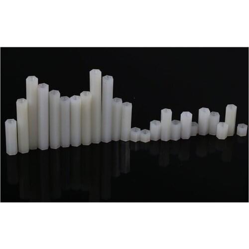 1000PCS/lot M2*5/6/8/10/12/15/18/20 BK/White Nylon Hex Standoff 2MM Female to Female Nylon Plastic Spacer Screw Long Hex Nut