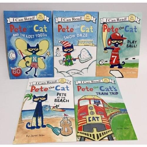 17Pcs/set Series of Pete Cat Picture Book Children Baby Kids English Educational Reading Books Kids Learn Words Tales Book
