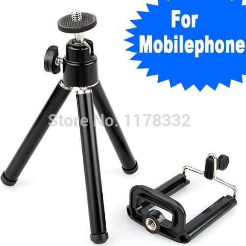 2in1 mini Tripod Stand Holder for Camera Mobile Phone Cellphone Black