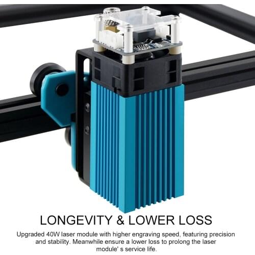 40W Laser Module LD+FAC 5.5W 450nm Continuous Laser Fast High Precision Cut Engraver W/ Focus Block Slide Module Printer Cutter