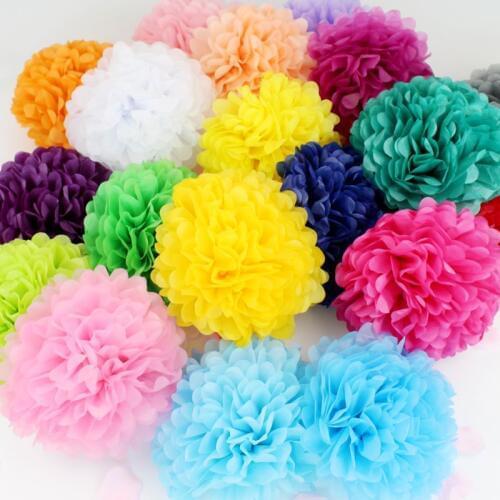 5 Piece DIY Multicolor 4" 6" 8" 10" 12" 14" Paper Flowers Ball Wedding Home Birthday Party Car Decoration Tissue Paper Pom Poms
