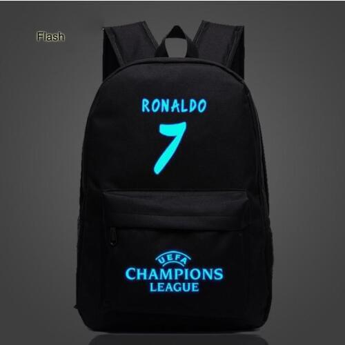 #7 bag ronaldo backpacking Night Flash Hand Edition outdoor sports Canvas Backpacking big Capacity Luminous Breathable bag