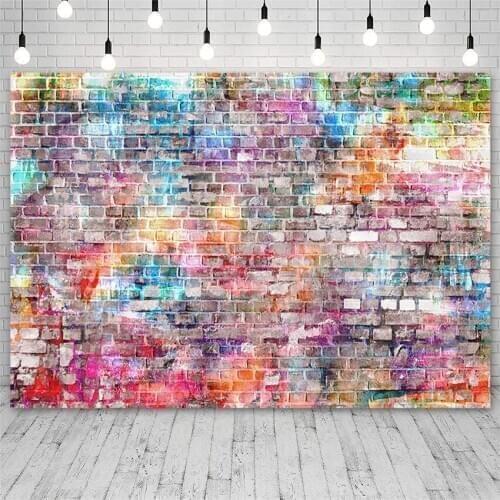 Avezano Backdrops Color Gradient Graffiti Retro Brick Wall Photography Backgrounds Photoshoot Studio Photozone Photophone Decor