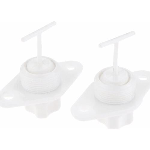 White 2 Pcs ABS Universal Marine Drain Plug Bung Socket Replacement Fit 1'' Inch Hole Screw Thread Mount Boats Accessories Yacht