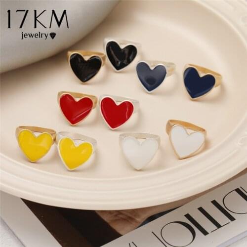 Bohemian Exaggerated Big Heart Rings For Couples Women Lover Trendy Gold Silver Color Love Rings Party Gifts Jewelry
