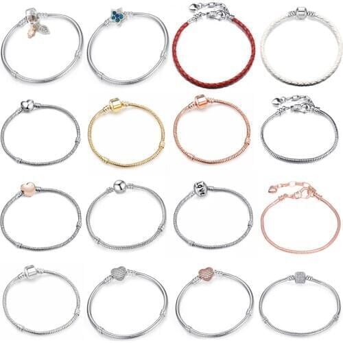 Brand Silver-plated Snake Chain Charm Men Women Bracelets DIY Brand Bracelet Jewelry, For Men Children And Women Gifts Making