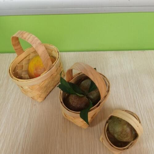 Mini Wooden Weaving Storage Sundries Organizer Handmade Plant Rattan Box Gifts Candy Container Kindergarten Kids Gifts