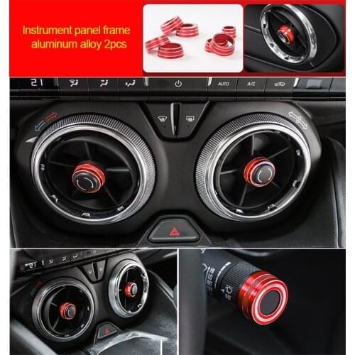 For Chevrolet Camaro Bumblebee 2017-2020 aluminum alloy red color dashboard air outlet ring vent 2pcs
