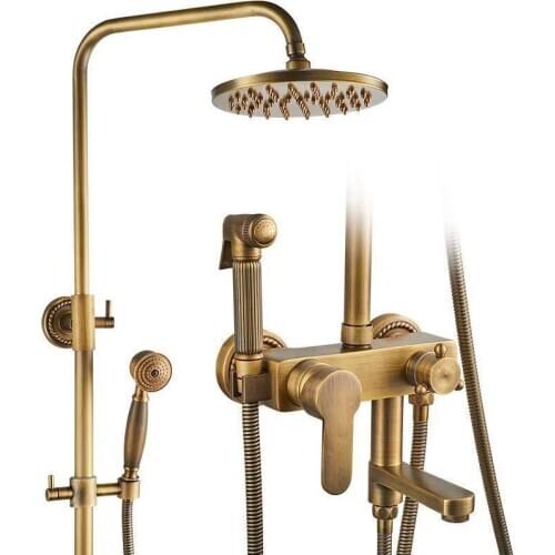 Full Copper European To Fake Something Antique Shower Shower Suit Shower Device Four Shower Stall Shower Room Pressure Boost