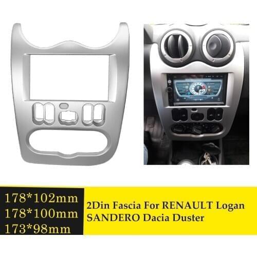 DVD Stereo Fascia For RENAULT Sandero Dacia Duster Logan 2 Din Car Radio Frame Adapter Panel DVD Player Bezel Frame Trim Kits