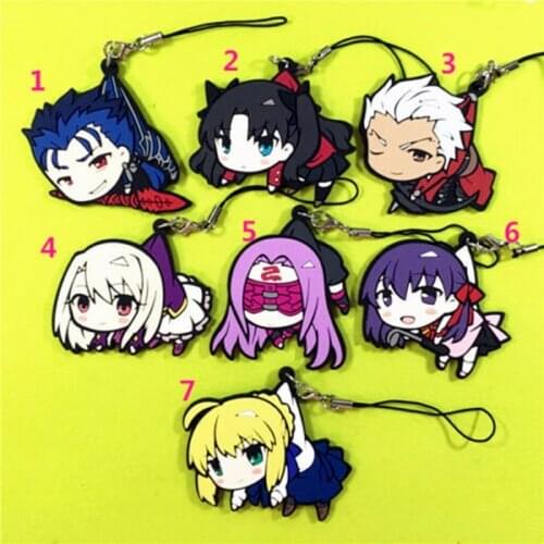 FGO Fate/Grand Order Chulainn Emiya Illyasviel Rubber Keychain Keyring Strap wallet phone mobile key belt new gift hot limited