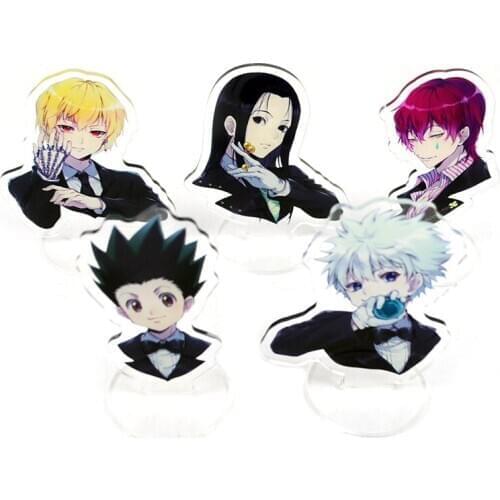 10CM Anime HUNTER X HUNTER Cartoon Figure Killua Zoldyck Kurapika Acrylic Stand Figure Desktop Standing Model Plate
