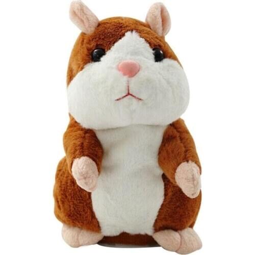 Talking Hamster Plush Toy 15cm Christmas Talking Hamster Interactive Sound Record Plush Hamster Stuffed Toys For Children