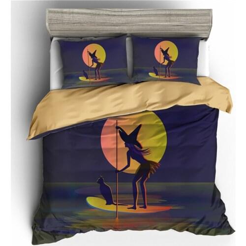 A Bedding Set 3D Printed Duvet Cover Bed Set Halloween Home Textiles for Adults Bedclothes with Pillowcase #WSJ57