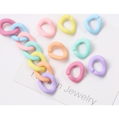 Korea Frosted Rainbow Color Colorful Acrylic Keychain diy Jewelry Accessories Rainbow Color Open Chain