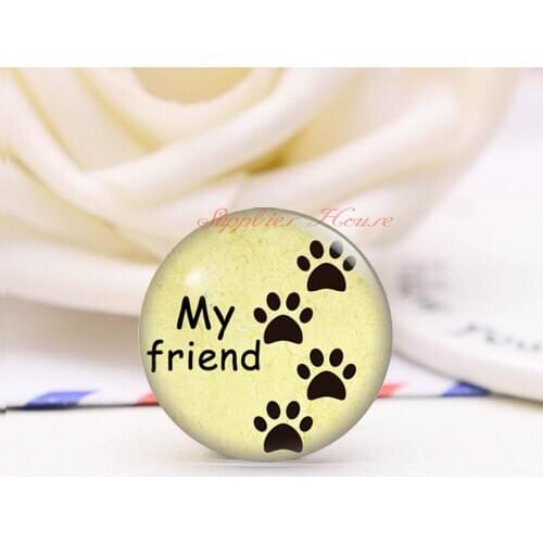Handmade Round My friend photo glass Cabochons, Jewelry Finding Cameo Pendant Settings, (F089-402-036)