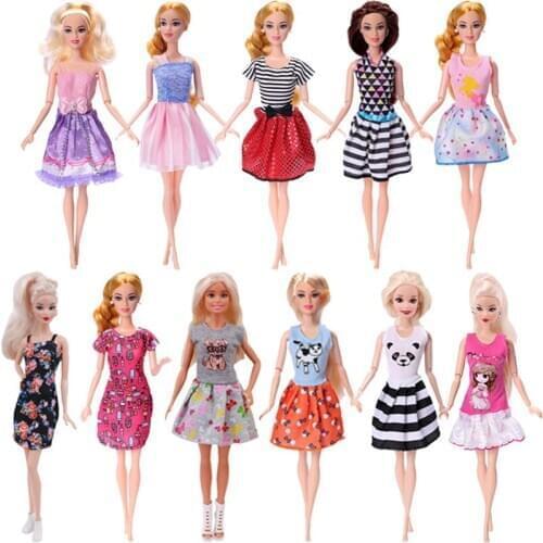 Doll Dress Tight Skirts And Striped Or Printed Dresses Clothes For Barbies Dolls Accessories Best Girls Toy Gift
