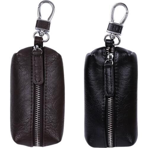 Men Women Synthetic Leather Car Key Ring Holder Case KeyChain Purse Bag Coin