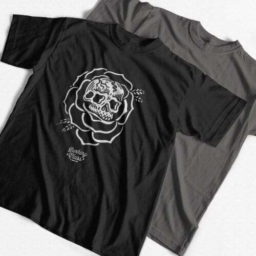 COOLMIND 100% cotton cool short sleeve rose skull men T shirt casual men T shirt o-neck streetwear men t-shirt tee shirts