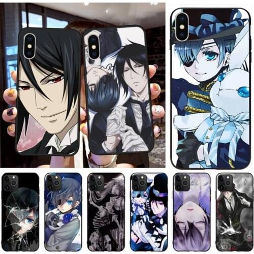 CUTEWANAN Anime Black Butler Ciel Phantomh Soft black Phone Case for iPhone 11 pro XS MAX 8 7 6 6S Plus X 5S SE 2020 XR case