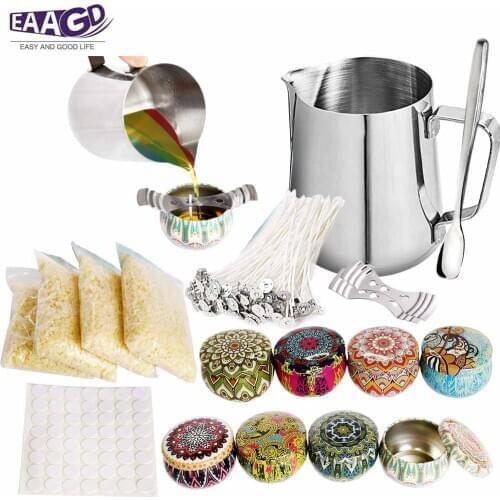 1Set Candle DIY Making Kit - Wax and Accessory DIY Set for The Making of Scented Candles-Easy to Make Colored Candle Beeswax Kit