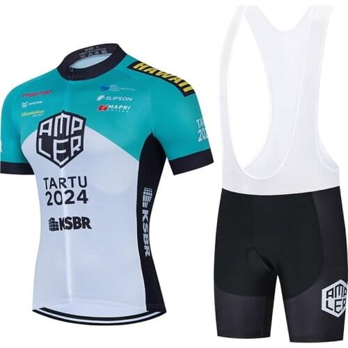 2022 New i2022 Team AMPLER Pro Cycling Jersey 9D Bib Set MTB France Bicycle Clothing Quick Dry Bike Clothes Mens Short Maillot