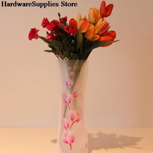 New 27.4 X 11.7cm Unbreakable Foldable Reusable Plastic Flower Vase Random Color