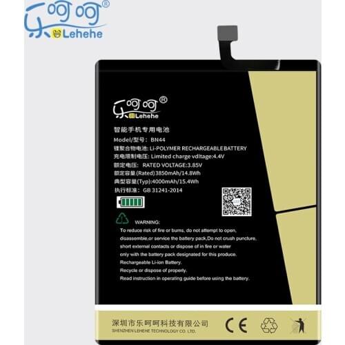 New Original LEHEHE Battery for Xiaomi Redmi 5 Plus 4000mAh BN44 High Capacity Polymer Replacement with Tools Gifts