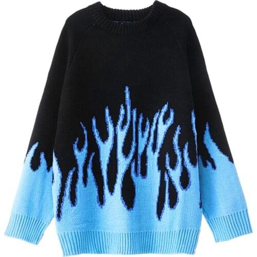 Pullover Sweater Women Autumn Winter New Korean Loose O Neck Casual Sweaters Retro Outer Wear Printing Long-sleeve Sweaters Top