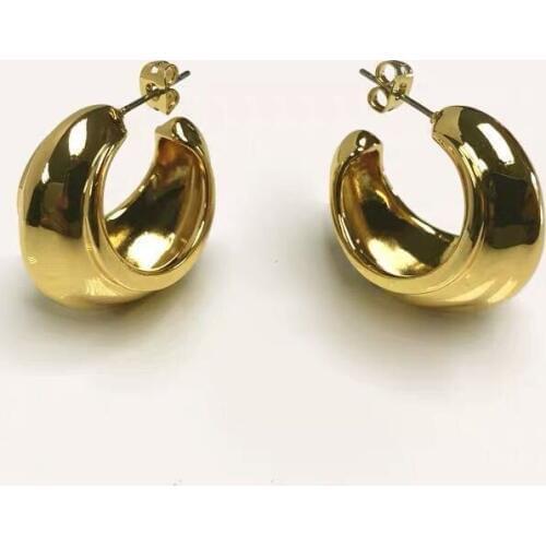 Rongho brand Vintage Irregular metal Hoop earrings for women Gold earring Punk jewelry Femme geometric Brincos 2018