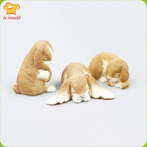 New Cartoon Rabbit Cake Mould Mousse Pudding Soap Candle Platinum Silicon Mold
