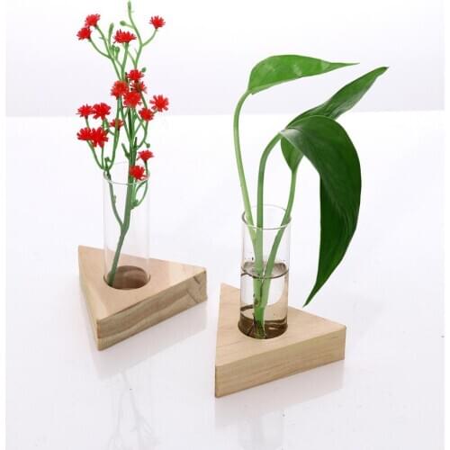 Glass Test Tube Vase Flower Pots for Hydroponic Plants Home Decoration