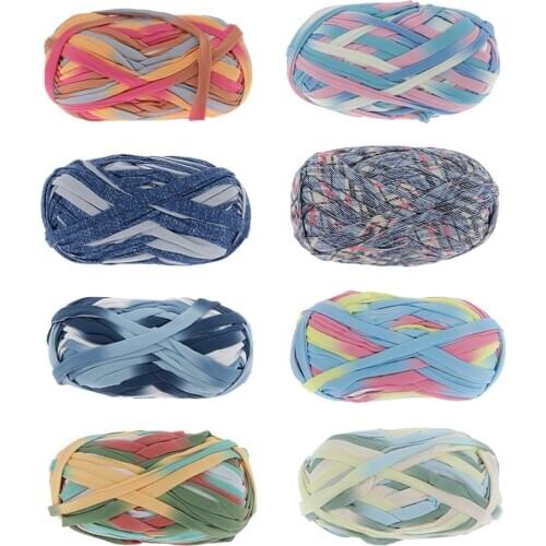 100g Textile Yarn, Jersey Yarn, Fabric Yarn, Cord Yarn, 9mm Diameter, Rainbow