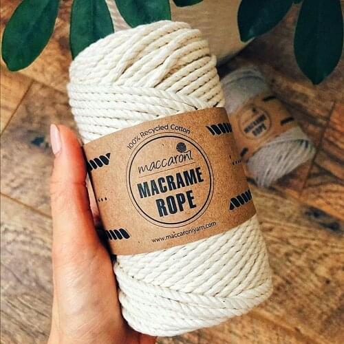 Three Twisted Macrame Rope - 250 gr - 45 M - 4 mm - Rope - macrame - Wall decoration - hammock - Cord