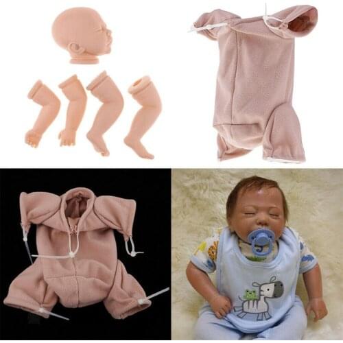 20inch Vinyl Reborn Newborn Baby Doll Kits With Cloth Body Mold DIY Supplies Baby Doll Accessories Childrens Gift