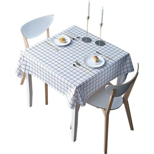 Top Modern Style Waterproof Oil-proof Scald-proof No Wash Home Restaurant Square Table Mat Kitchen Durable Tablecloth F8462