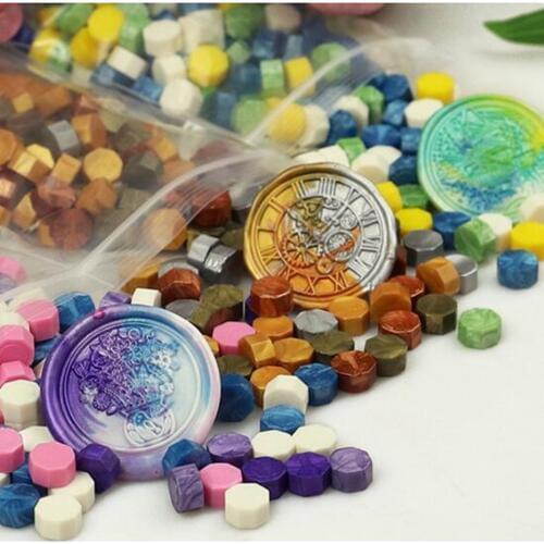 One bag Sealing Wax beads Granular Grain Multi Color seal tablet around 100pcs Sealing Wax Retro Stamps for Envelope Documents