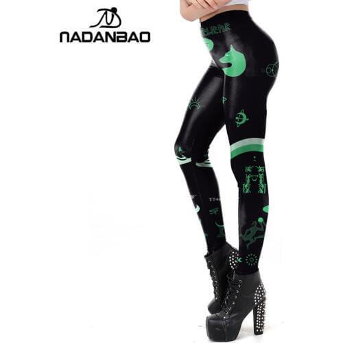 NADANBAO 2021 Spring Women Leggings For Fitness Slim Elastic 3D Printed Animal Gothic Leggin Workout Streetwear Legins Plus Size