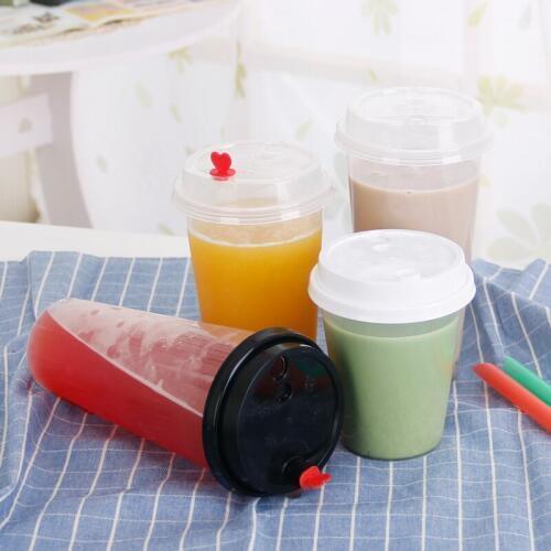 100pcs/pack Milk Tea Cups Disposable Beverage Takeaway Drinking Package Accept Customize