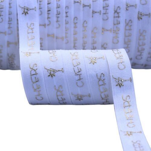 100 yards/lot, Cheers 5/8" Fold Over Elastic for Headbands and Hair Ties, DIY birthday party favors