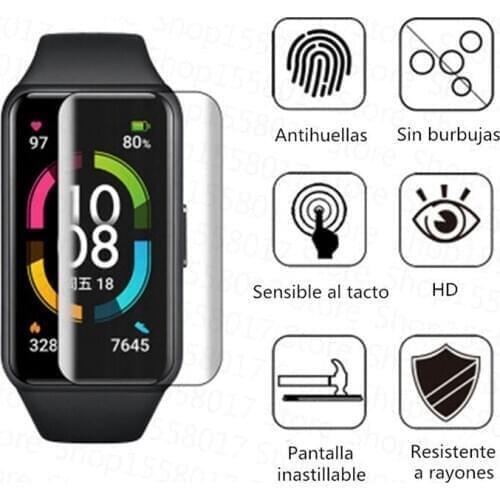 2pcs TPU Clear Protective Film for Huawei Honor Band 6 Smartwatch Ultra-thin Full Cover Hydrogel Soft Protector HD Screen Films